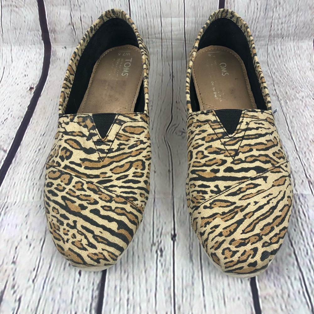 TOMS Alpargata Slip-On shoes brown leopard print Women’s 7.5